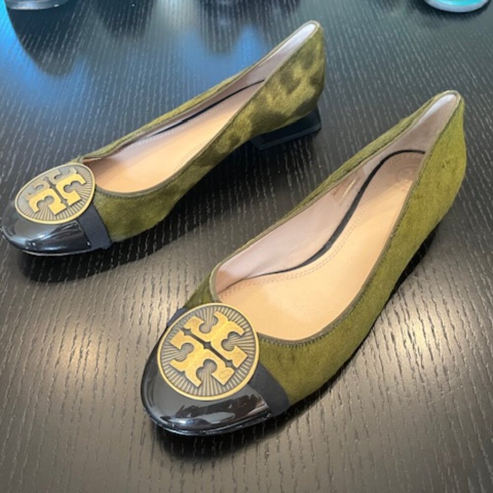 Tory Burch Green and Black Flats - Picture 3 of 7